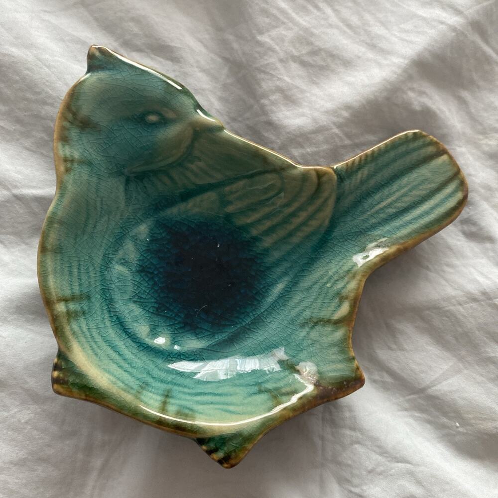 Cracker Barrel Bird Bowl Dish Nature's Garden Spoon Holder Country Home Decor